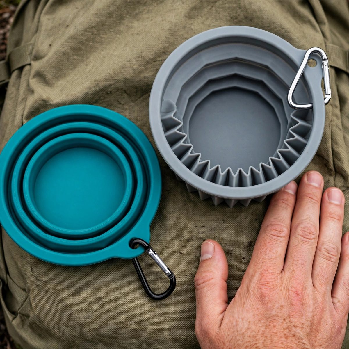 TrailPaw Collapsible Silicone Dog Bowls, 2 Pack — view 5