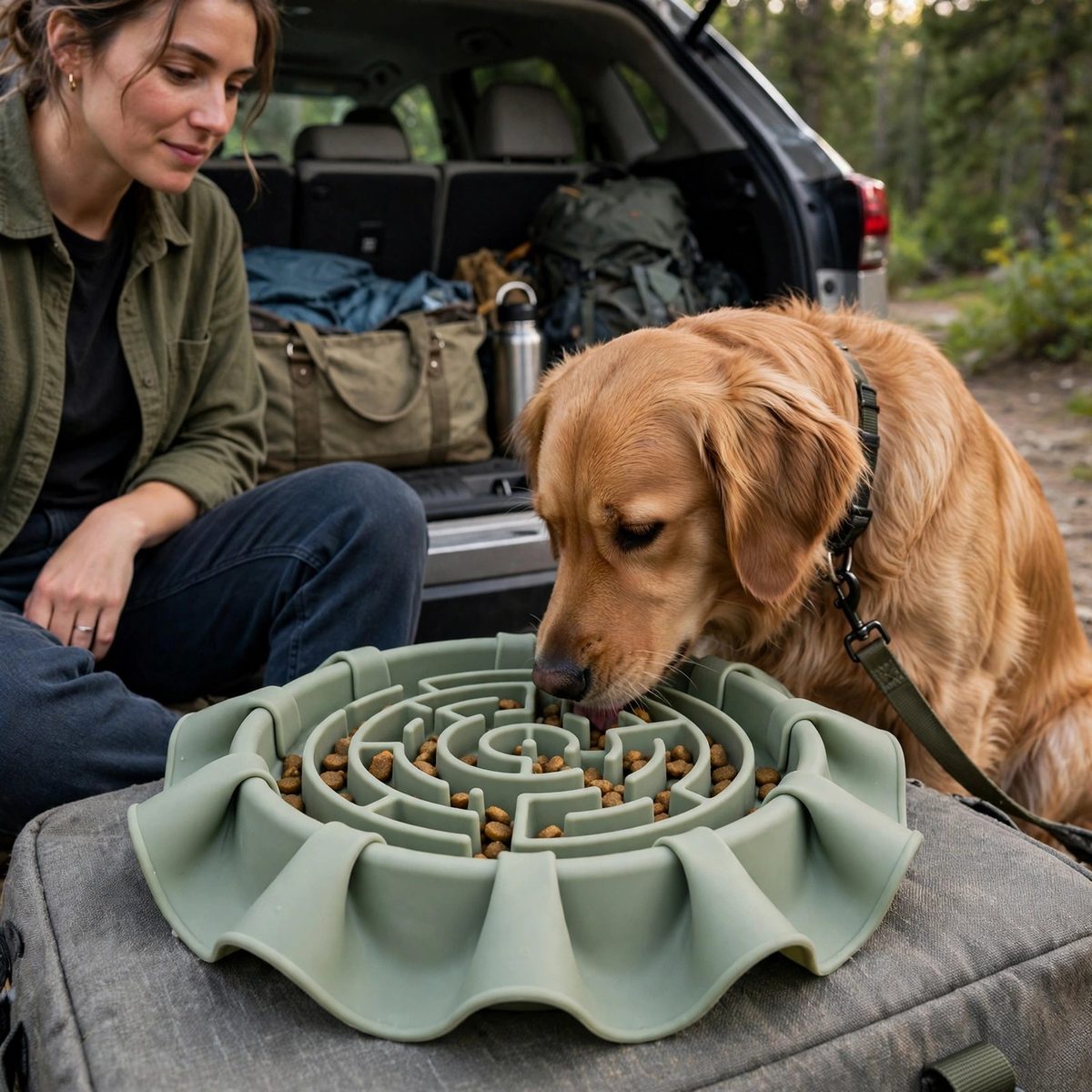TrailPaw Slow-Feeder Travel Dog Bowl — view 4