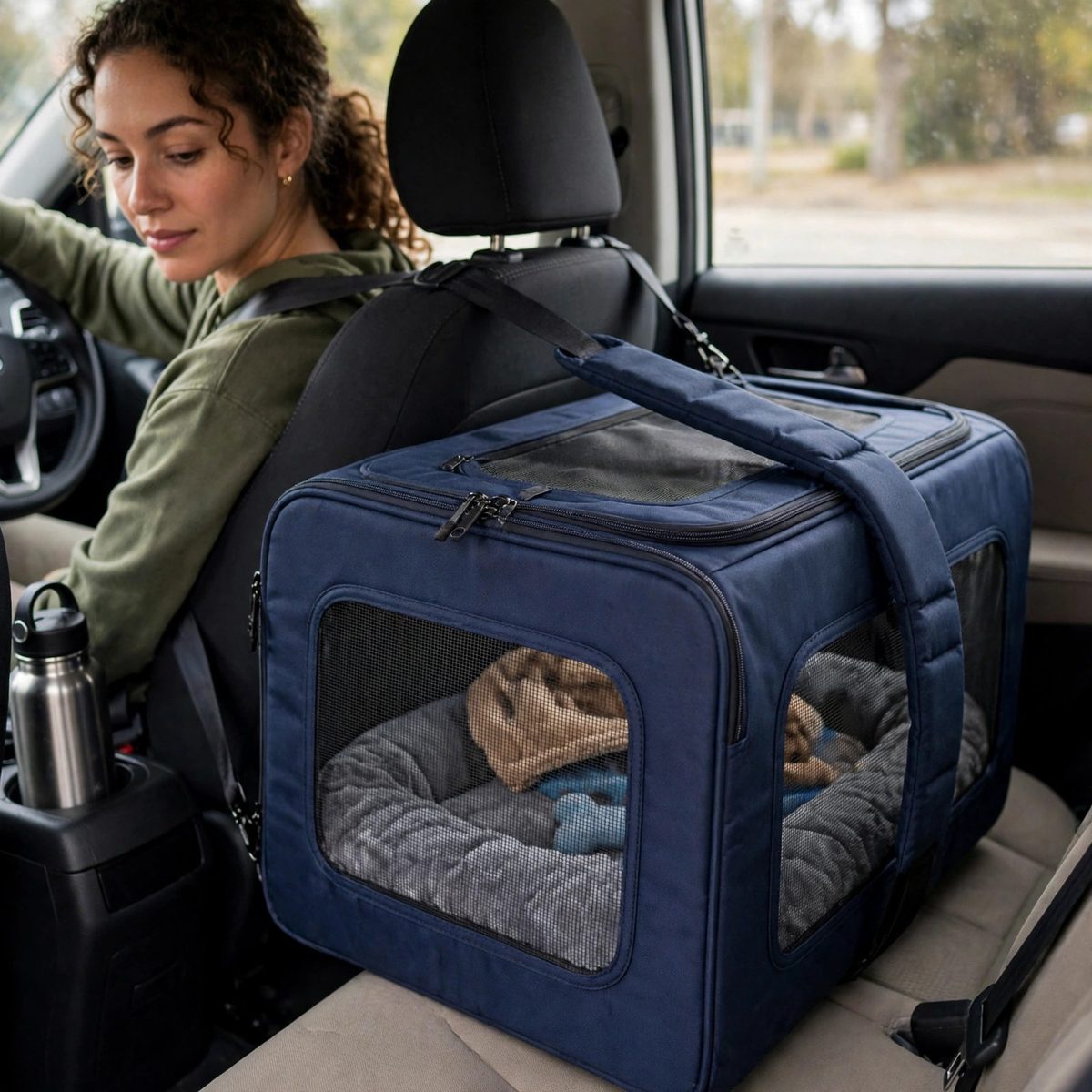 TrailPaw Soft-Sided Dog Carrier, Navy — view 4