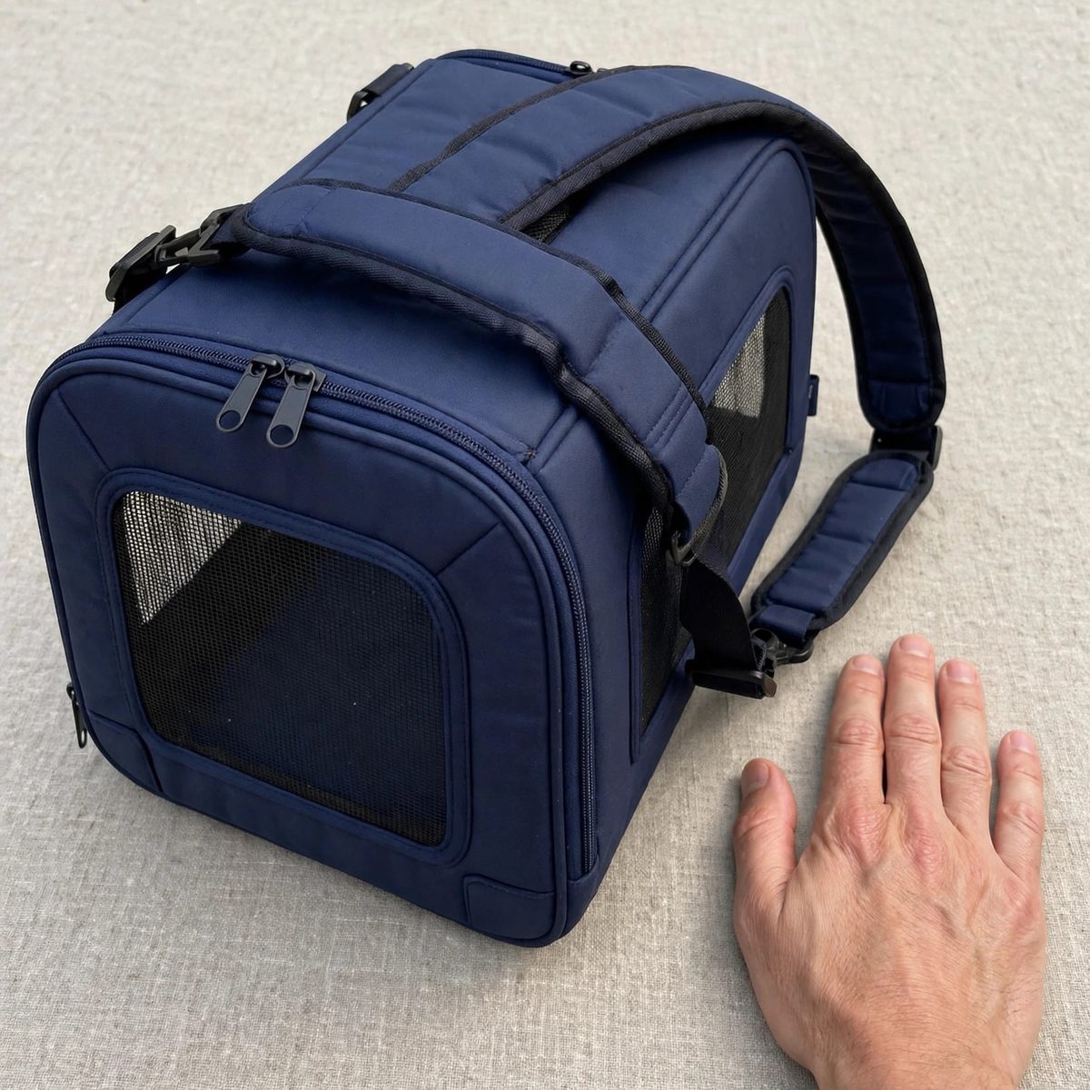 TrailPaw Soft-Sided Dog Carrier, Navy — view 5
