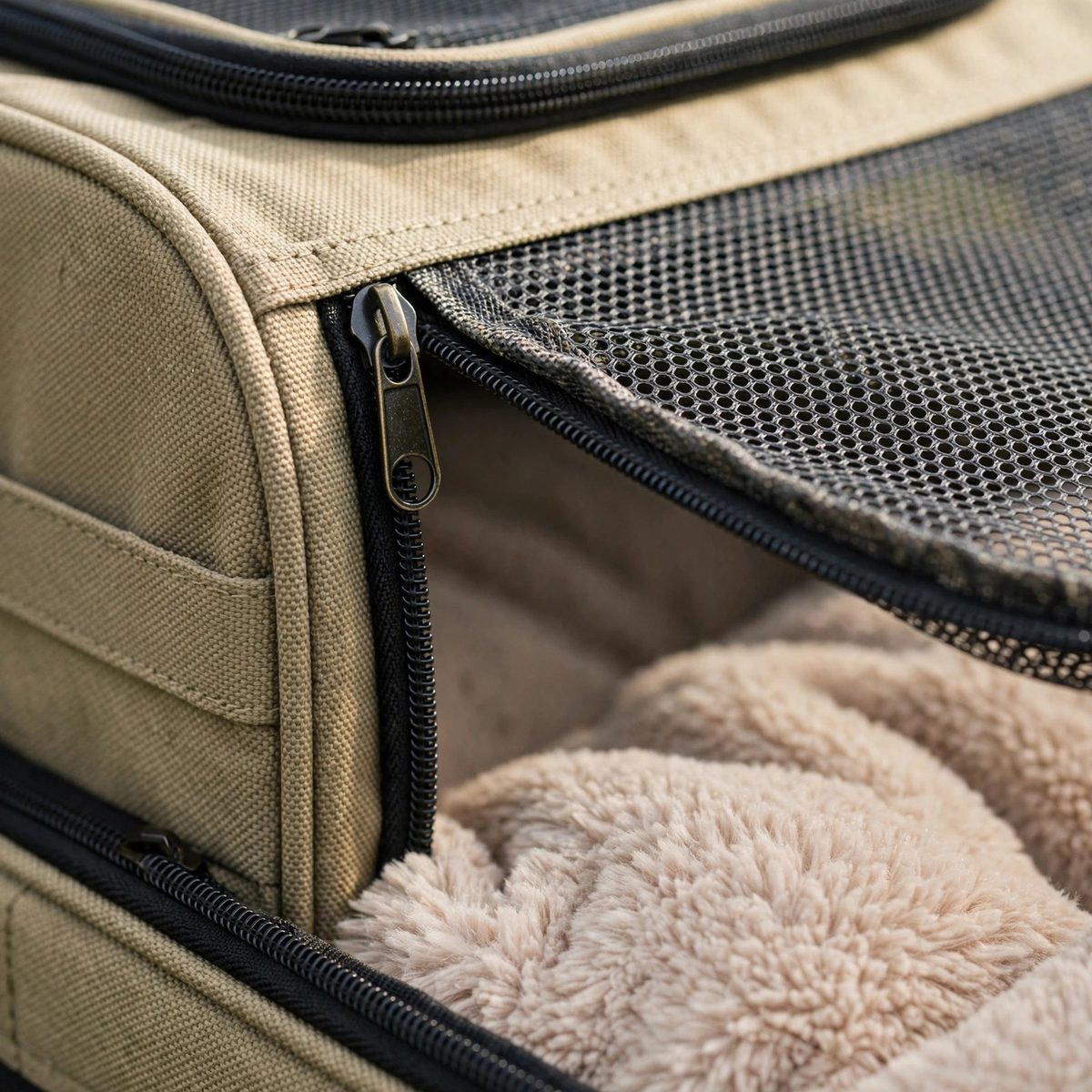TrekTails Expandable Pet Carrier, Khaki — view 3