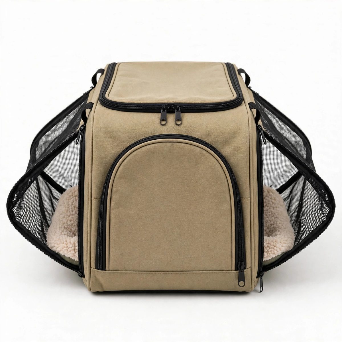 TrekTails Expandable Pet Carrier, Khaki