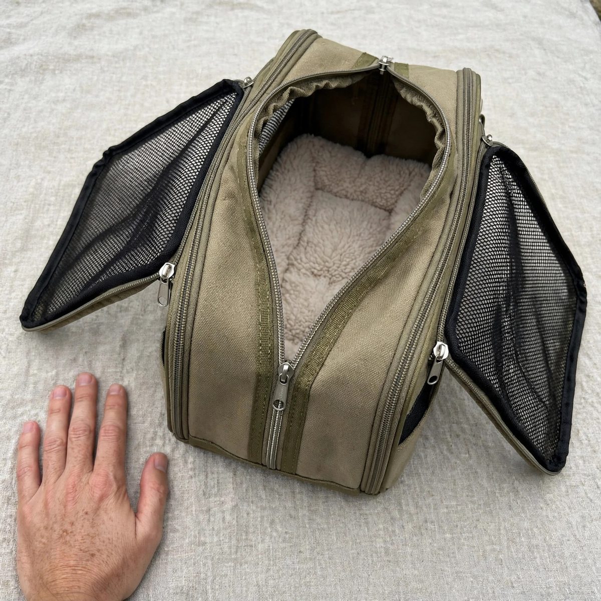 TrekTails Expandable Pet Carrier, Khaki — view 5