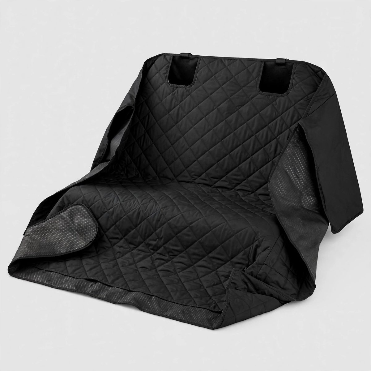 TrekTails Quilted Dog Car Seat Cover, Black — view 2
