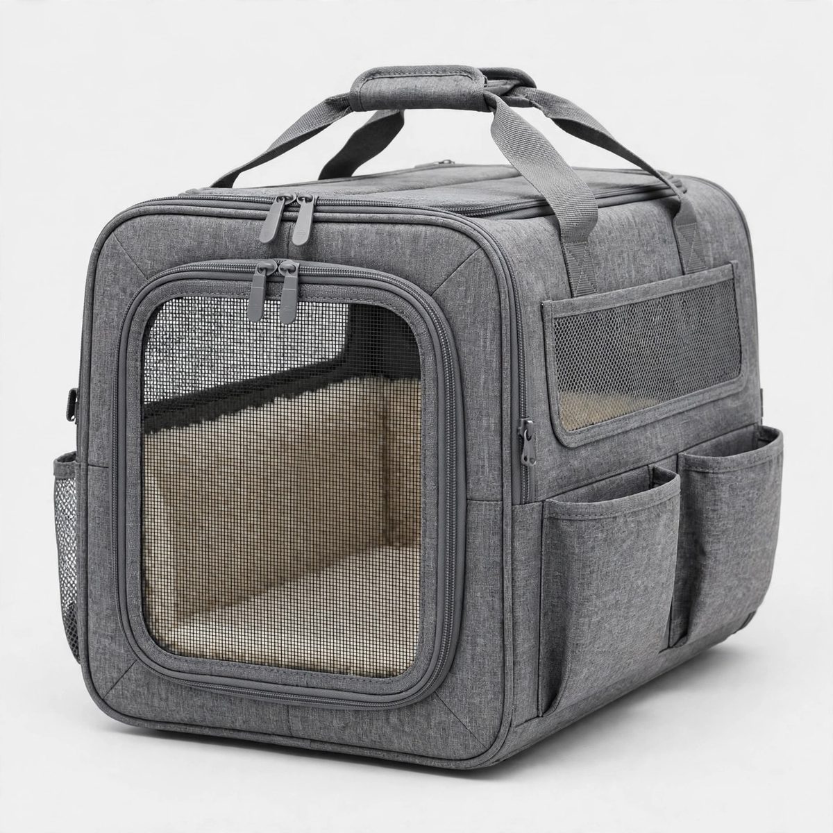WanderWag Airline-Style Pet Carrier, Gray — view 2