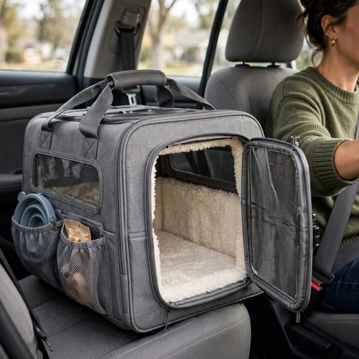 WanderWag Airline-Style Pet Carrier, Gray — view 4