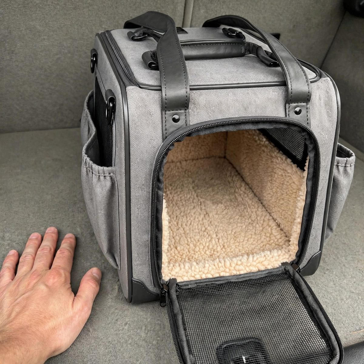 WanderWag Airline-Style Pet Carrier, Gray — view 5