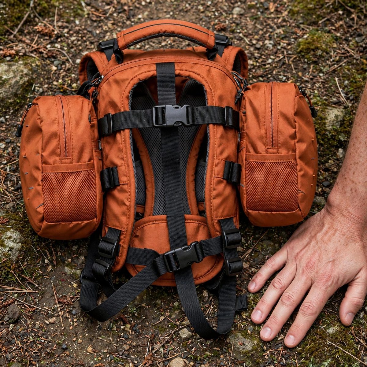 WanderWag Dog Hiking Backpack with Saddlebags — view 5