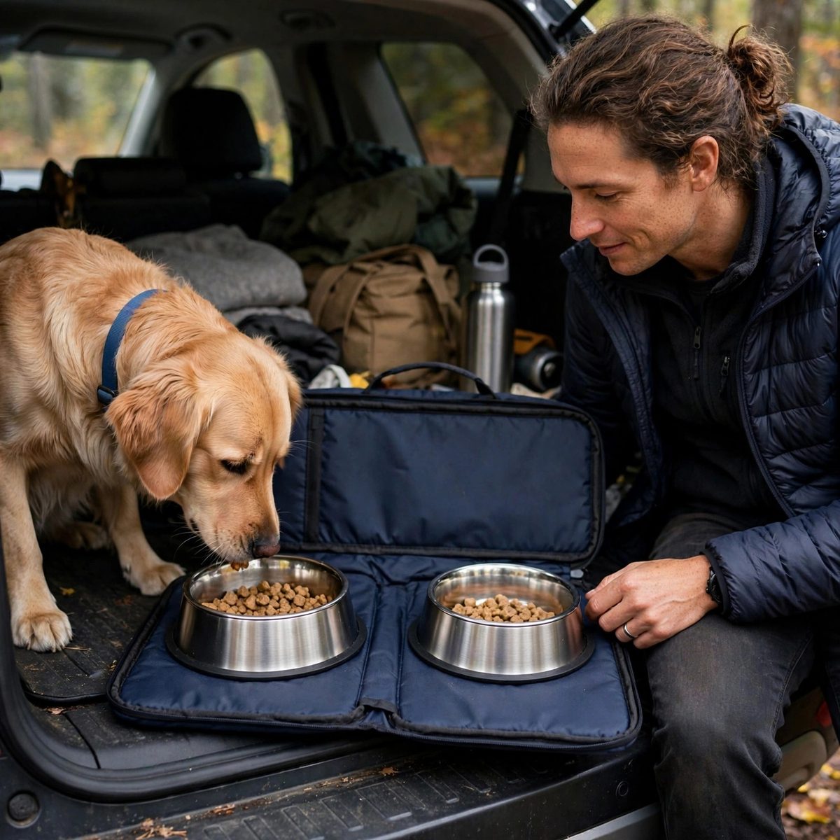 WanderWag Insulated Stainless Pet Bowl Set — view 4