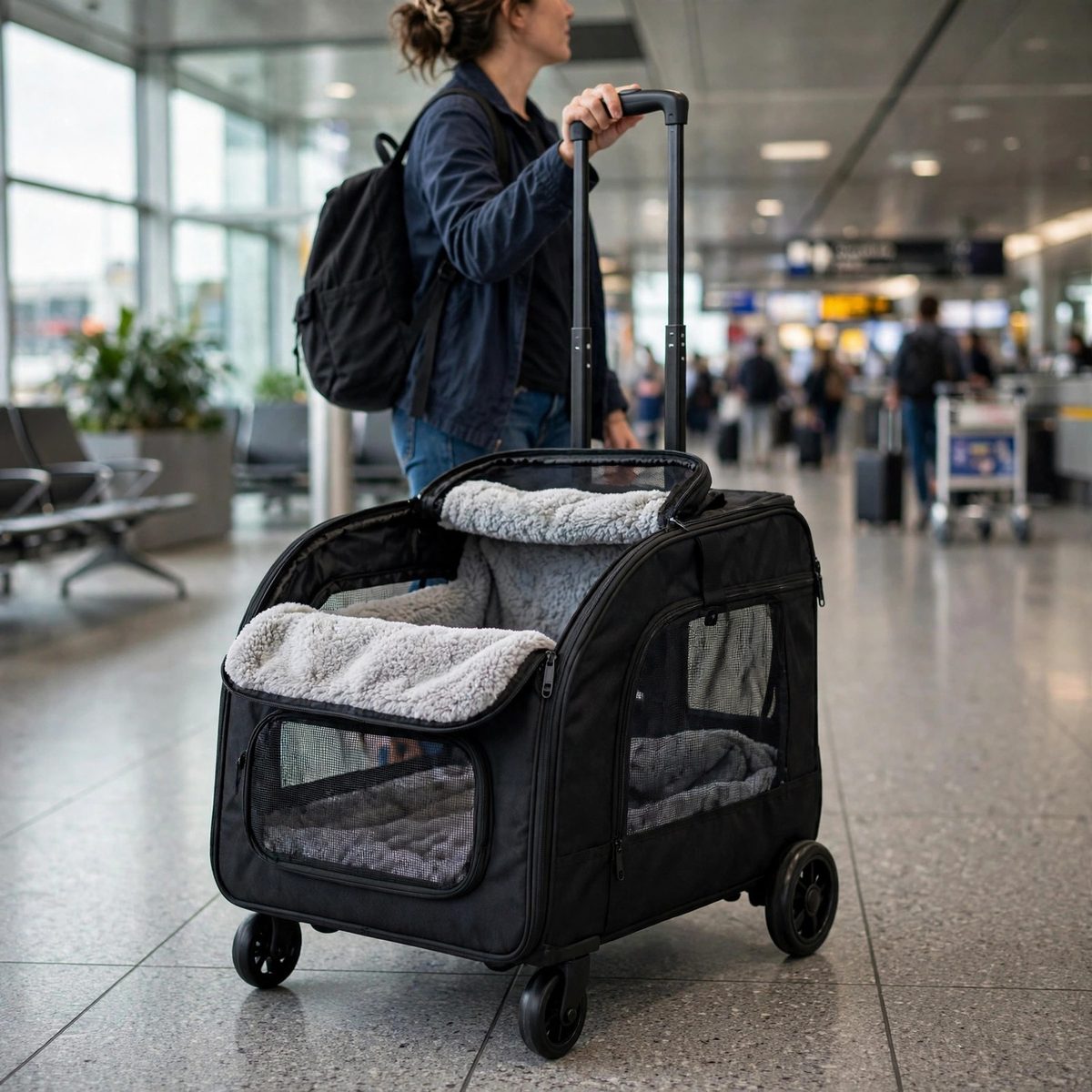 WanderWag Rolling Pet Carrier with Telescopic Handle — view 4
