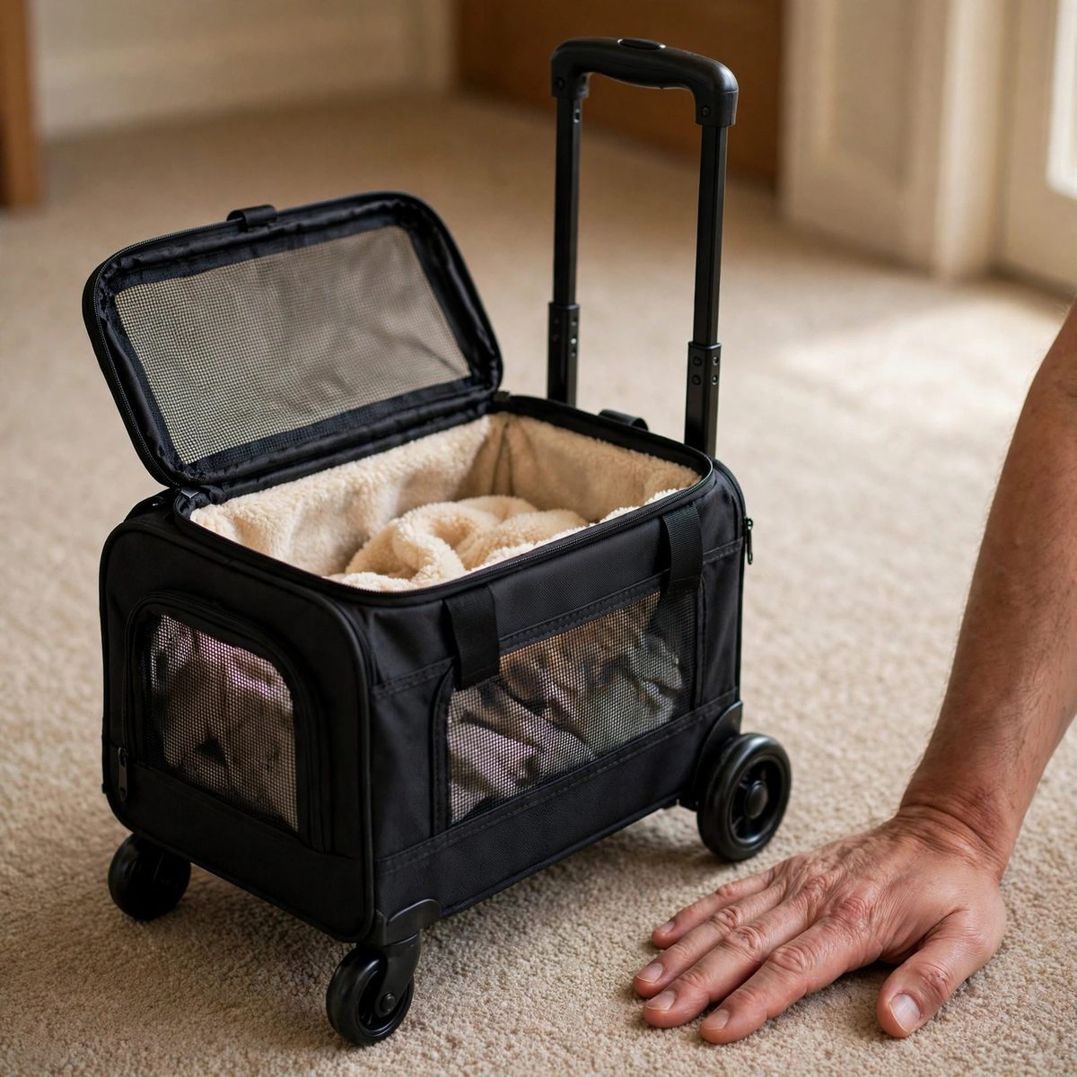 WanderWag Rolling Pet Carrier with Telescopic Handle — view 5